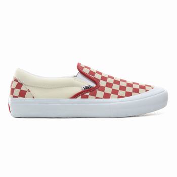 Damske Tenisky Vans Checkerboard Slip-On Pro Červené VA61SWLBE